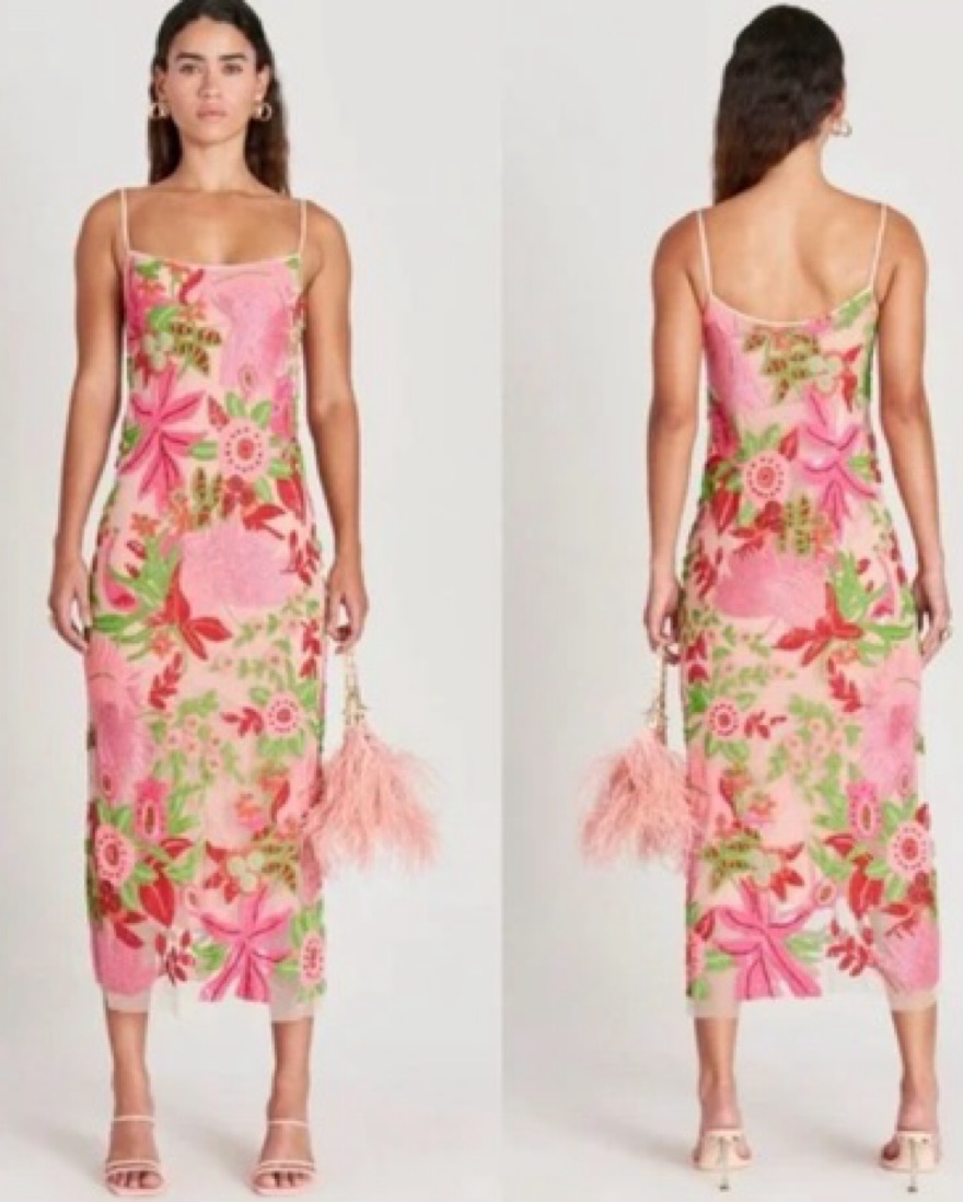 Cult Gaia Pink Beaded Midi Dress - XS by Cult Gaia - Pickle