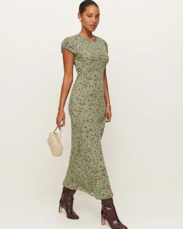 Reformation Leana Floral Midi Dress by Reformation - Pickle
