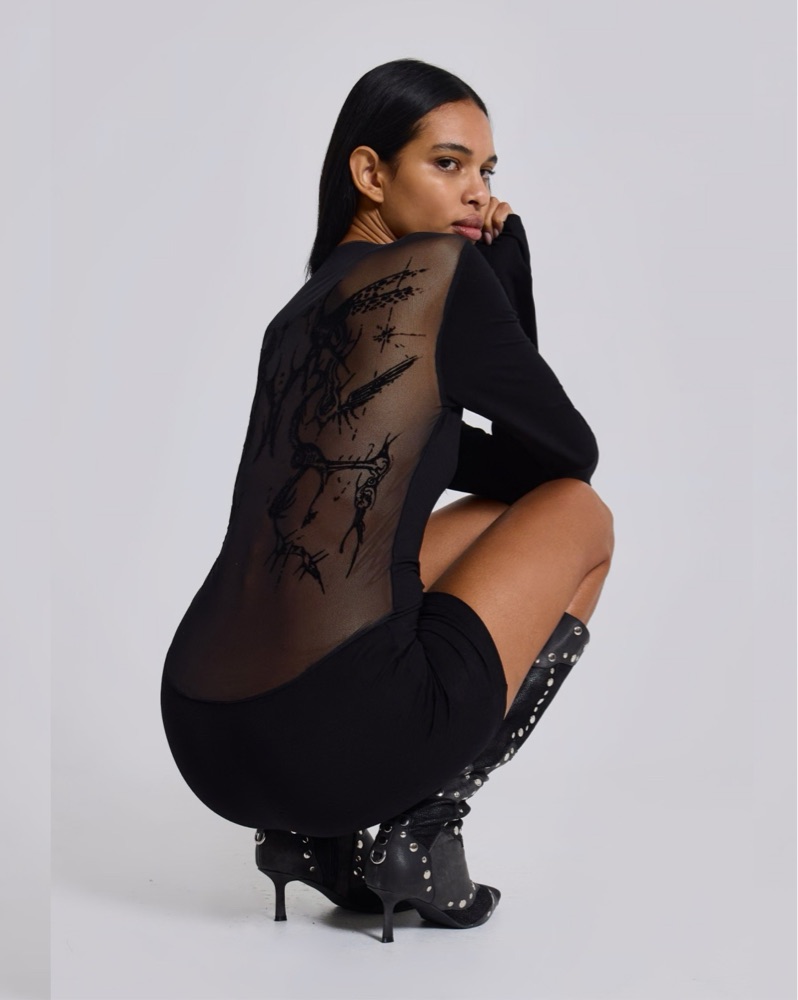 Jaded London Black Mesh Mini Dress by Jaded London - Pickle