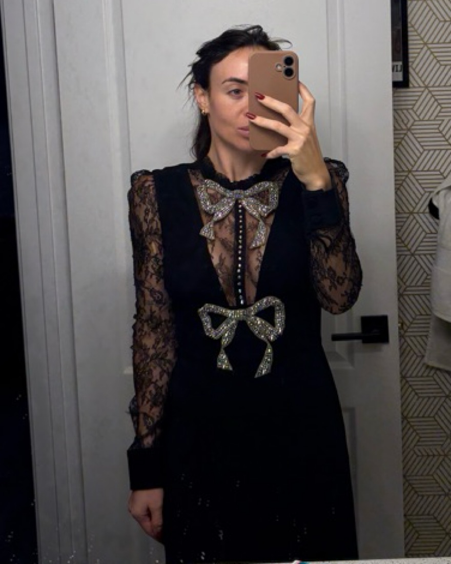 Glamorous Gucci Gem-Encrusted Black Lace Dress by Gucci - Pickle