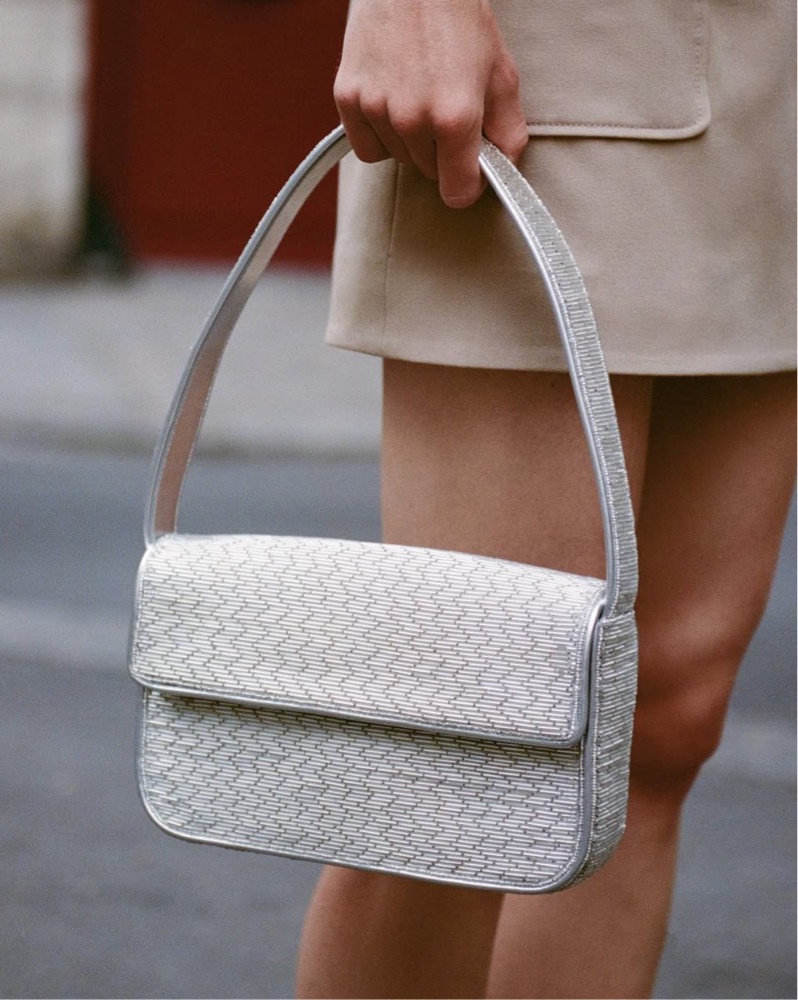 STAUD スタウド ファー ハンドバッグ ホワイト Staud Off-White Harlow Faux Fur Bag Staud