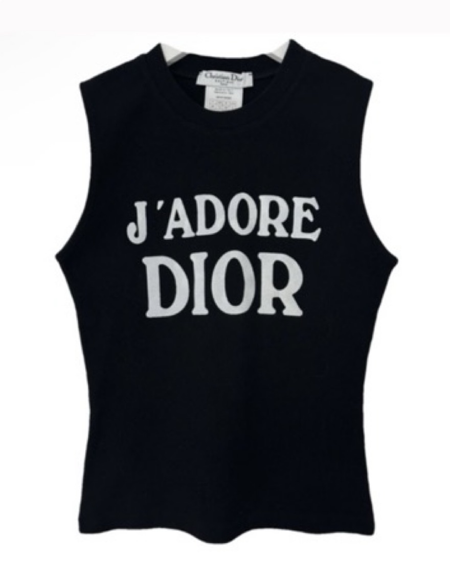 Vintage Black J'adore Dior Cotton Tank by Christian Dior - Pickle