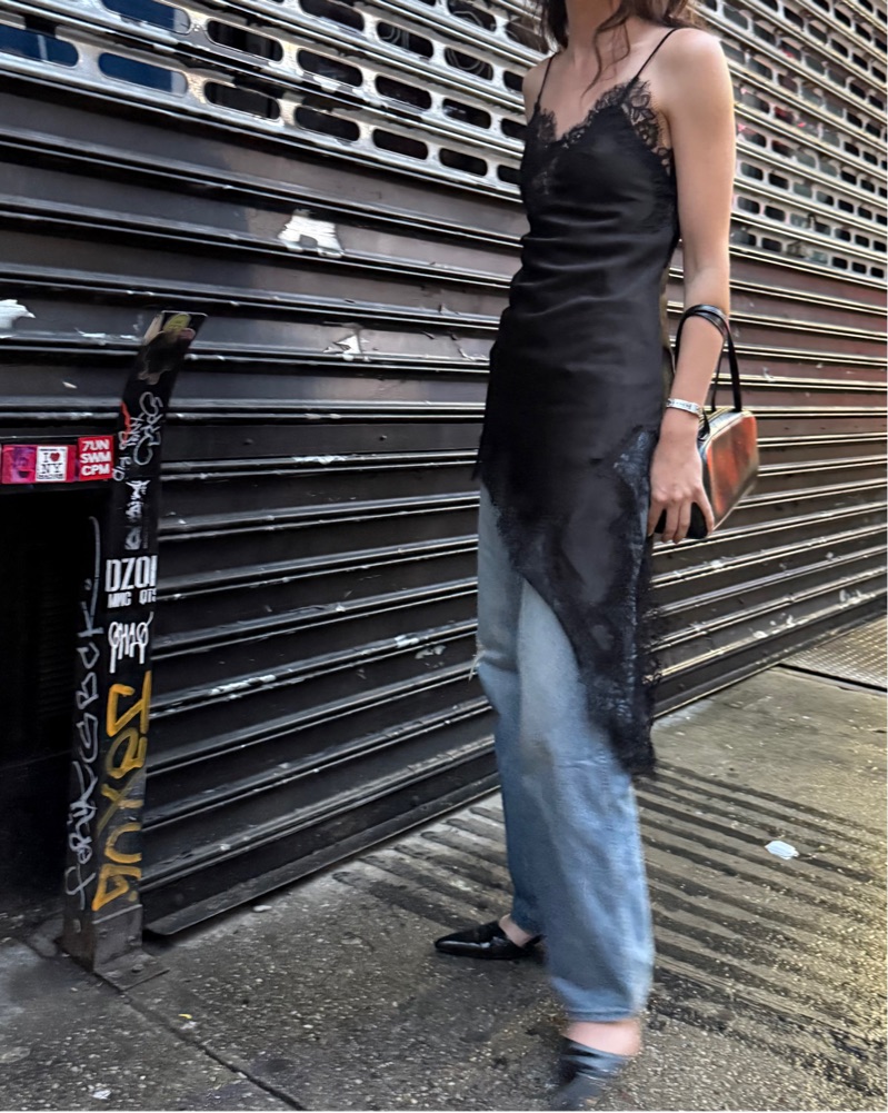 Zara Asymmetrical Black Lace Mini Dress by Zara - Pickle