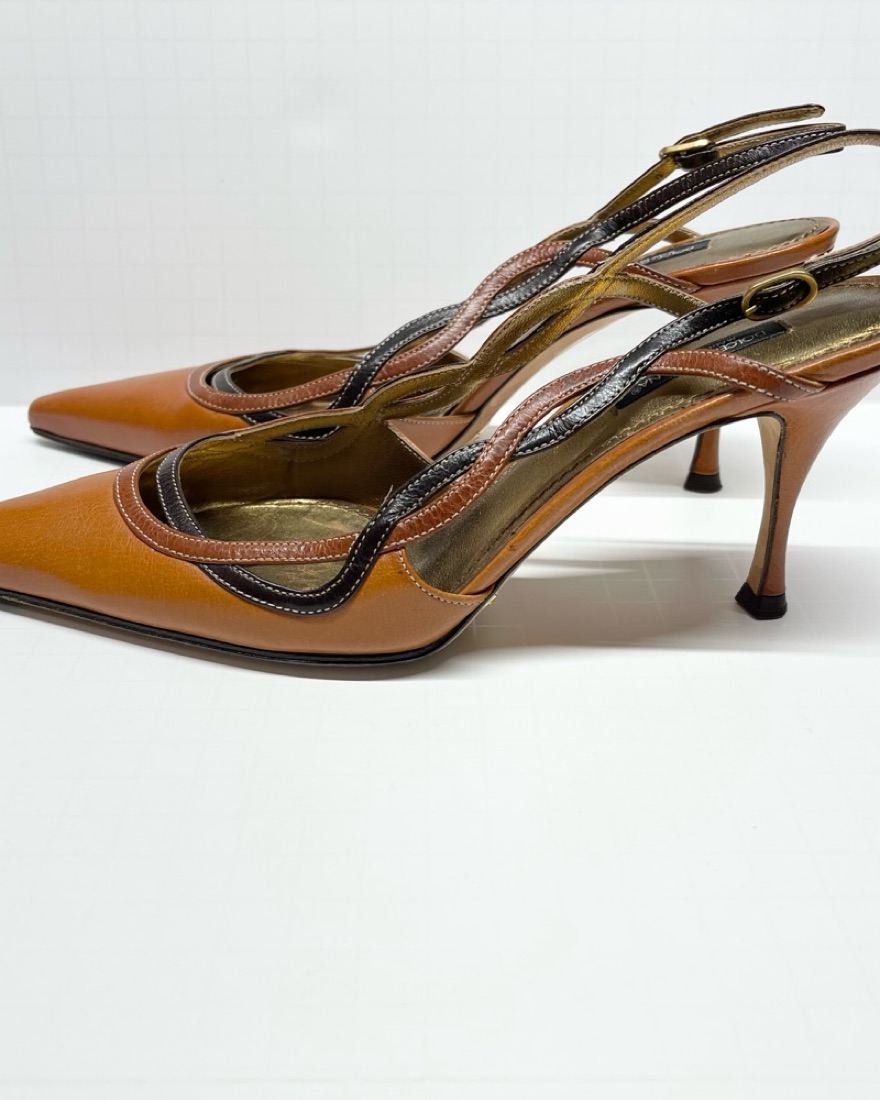 Dolce & Gabbana Pointed Toe Heels by Dolce + Gabbana - Pickle