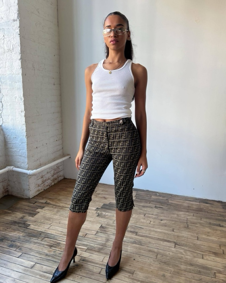 Fendi Zucca All Over Capri Pant by Fendi - Pickle