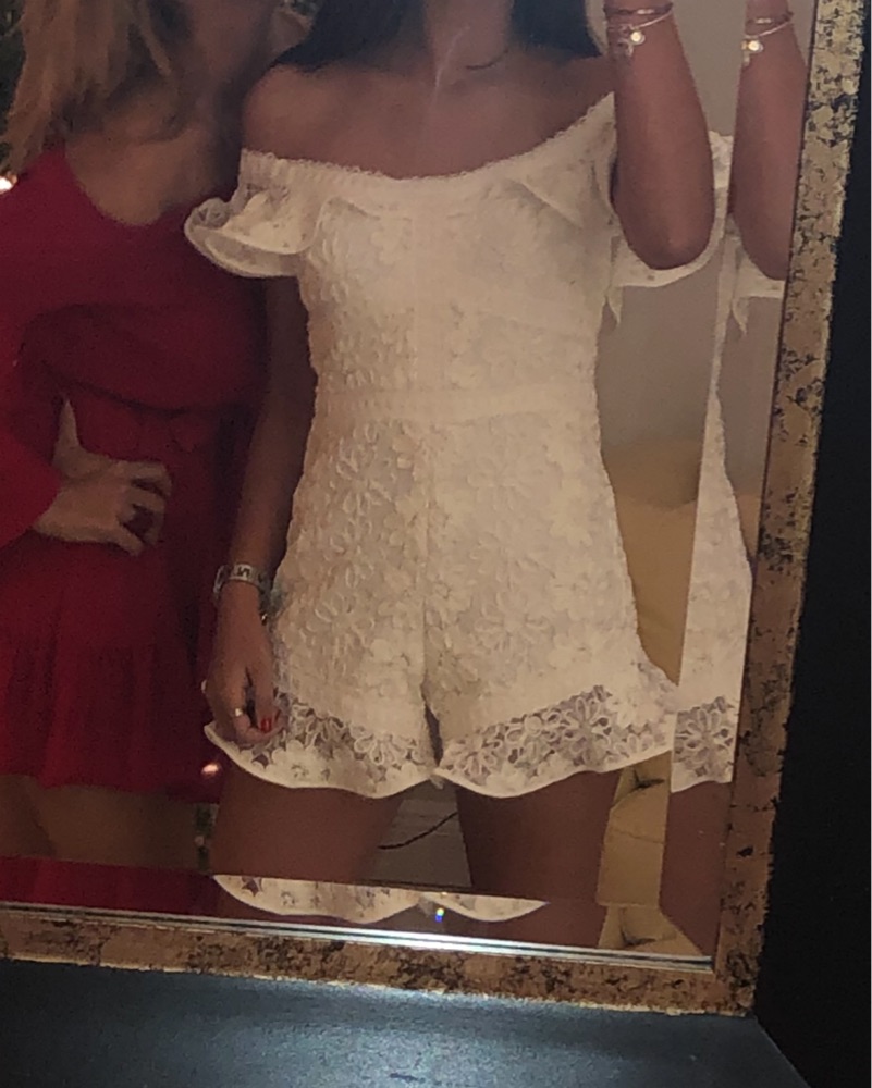 Elegant Lace Off-Shoulder Romper Alexis by Alexis - Pickle
