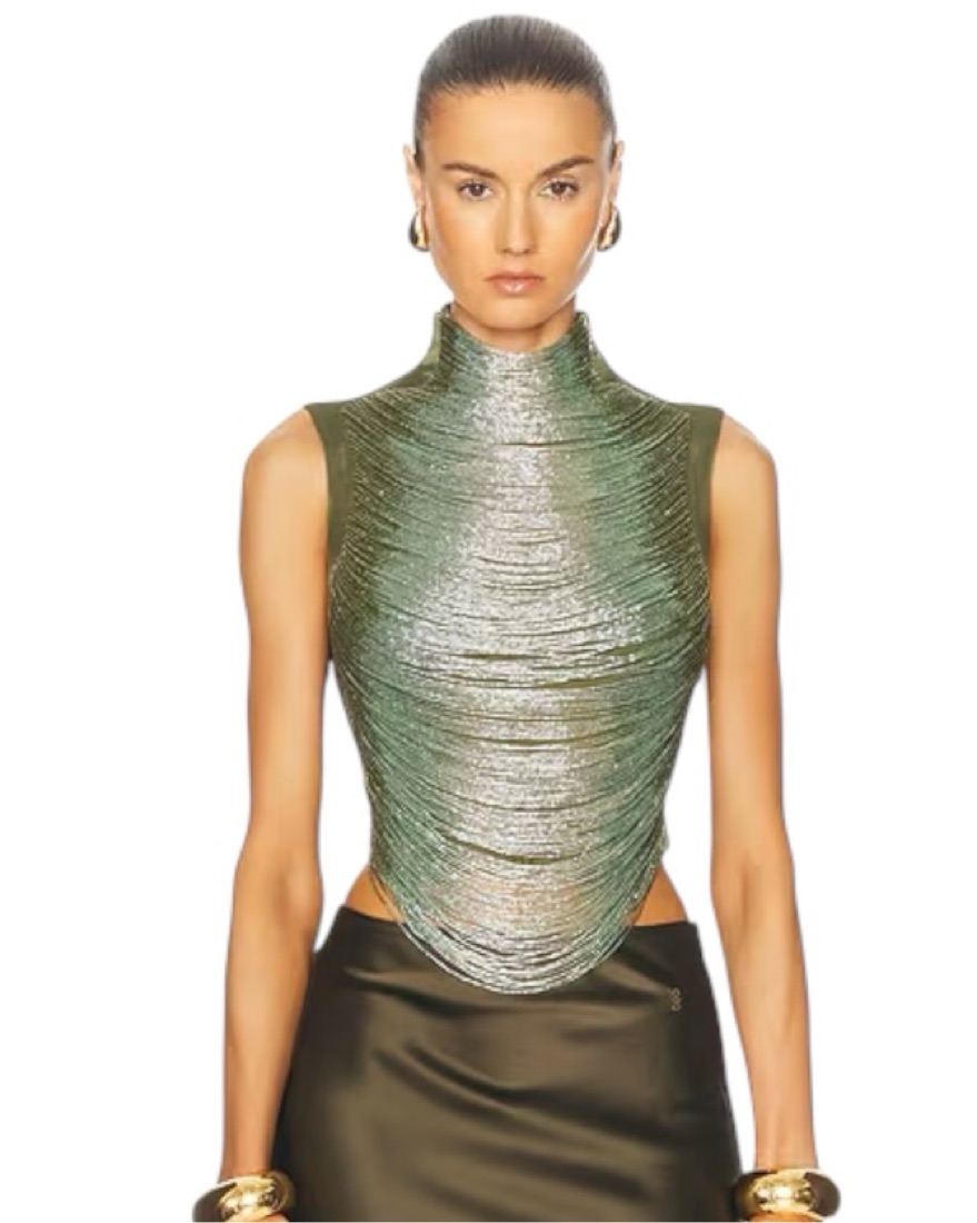 Cult Gaia Taraji Top In Cedar by Cult Gaia - Pickle