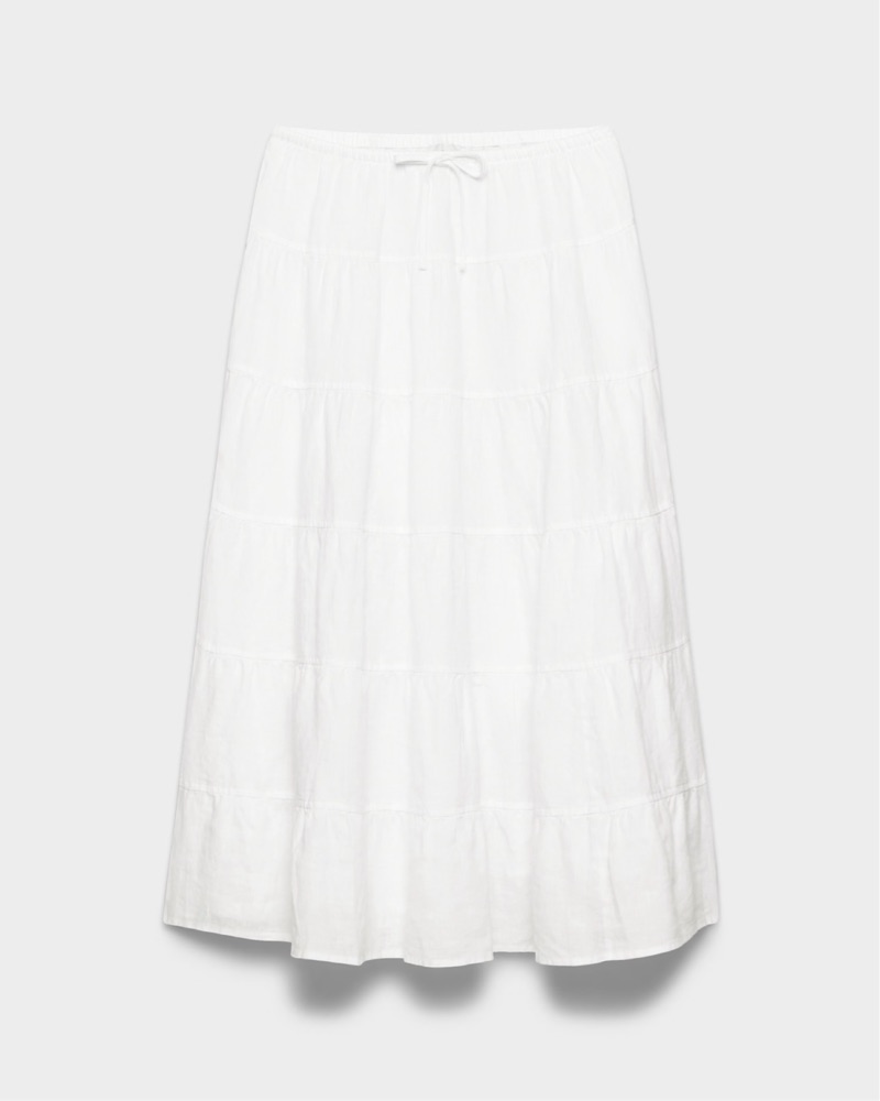 【yori】ソリッドバックフレアtee 美品　　ホワイト Aritzia Wilfred White Tiered Midi Skirt by Aritzia - Pickle