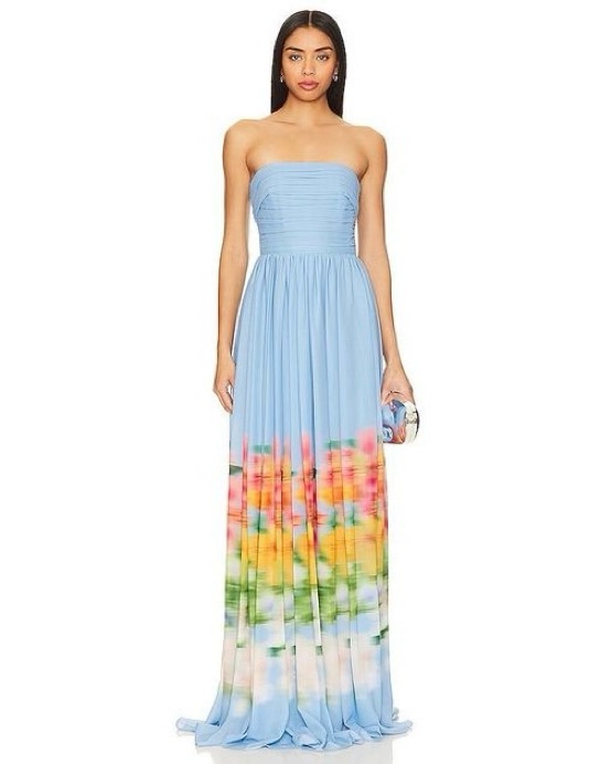 Sau Lee Camille Dress in Blue Multi by Sau Lee - Pickle