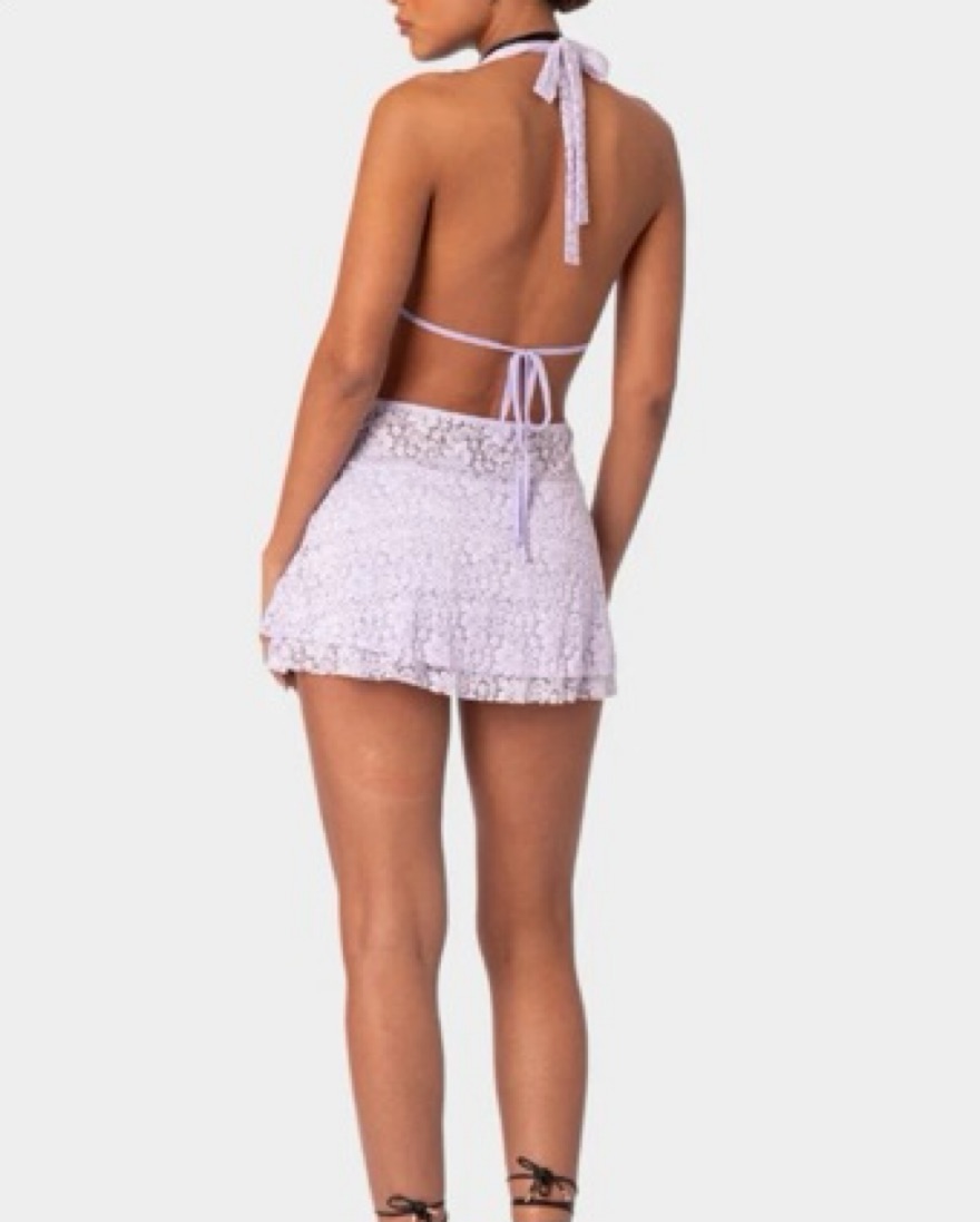 Lace Purple Mini Dress by Edikted - Pickle
