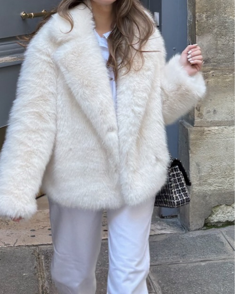 Zara White Faux Fur Jacket by ZARA - Pickle