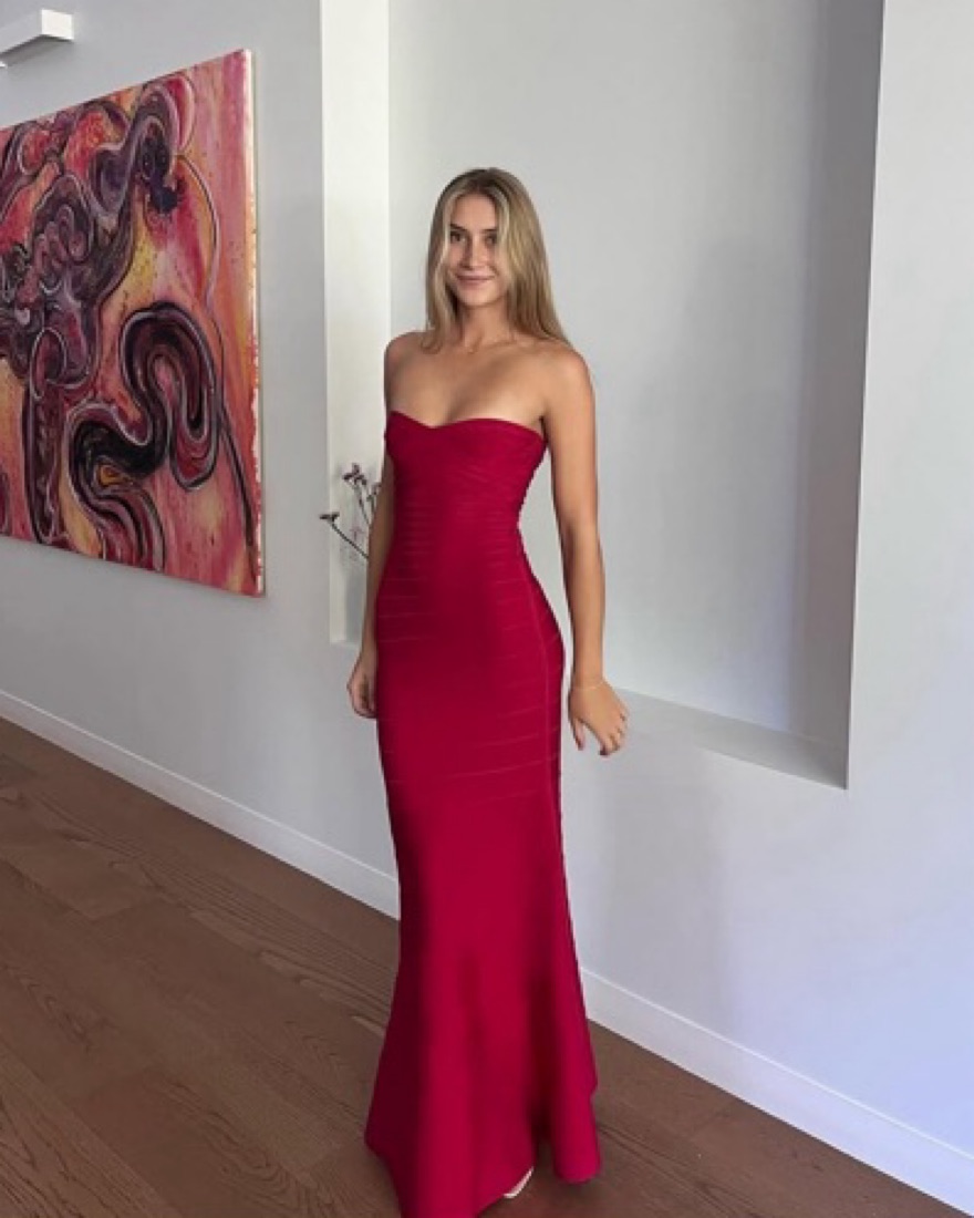 Herve Leger Sara Gown Lipstick Red by Herve Leger - Pickle