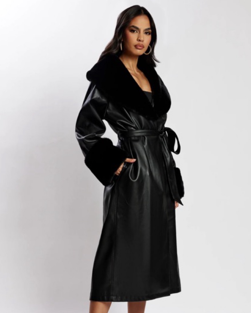 SOLDOUT MESHKI Rebekah Coat Black Fur by Meshki - Pickle