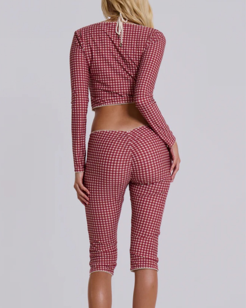 Jaded London Gingham Capri Set by Jaded London - Pickle