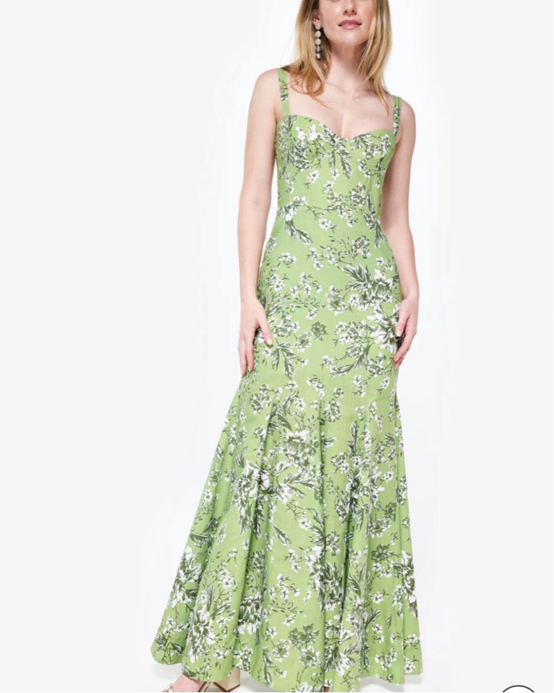 Isla & White Mallorca Green Dress SizeM by Zimmermann - Pickle