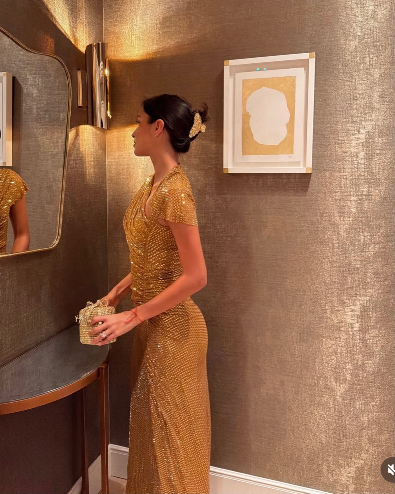 Self Portrait Gold Midi Dress by Self Portrait - Pickle
