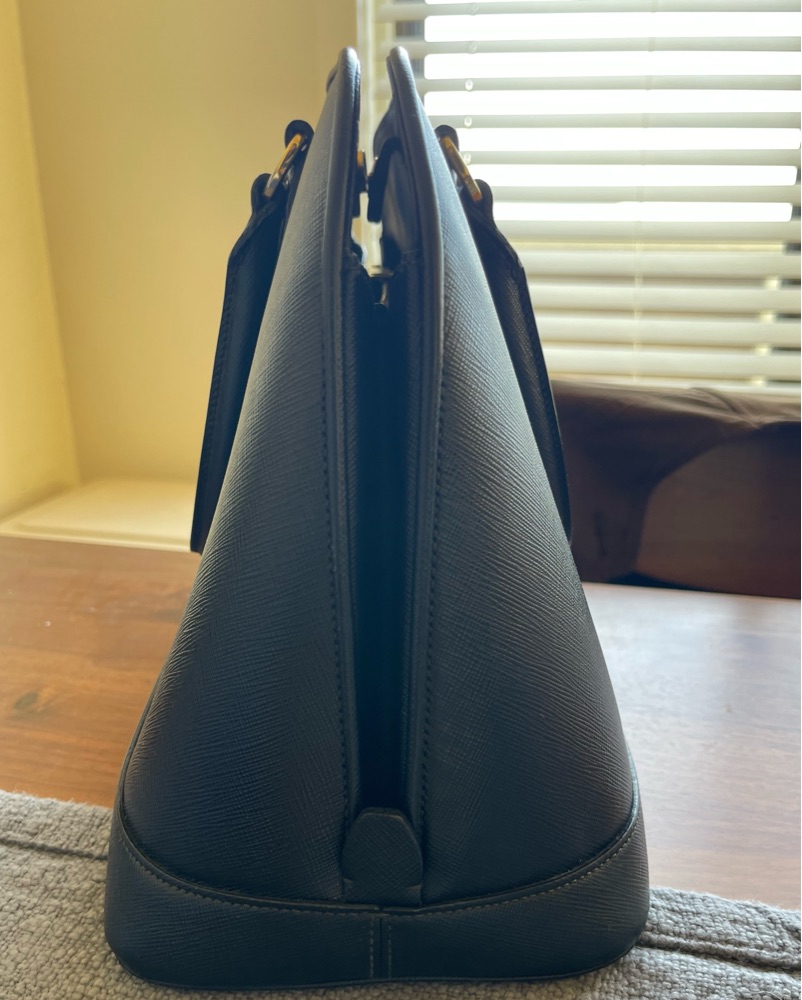 Prada Black Saffiano Leather Dome Bag by Prada - Pickle