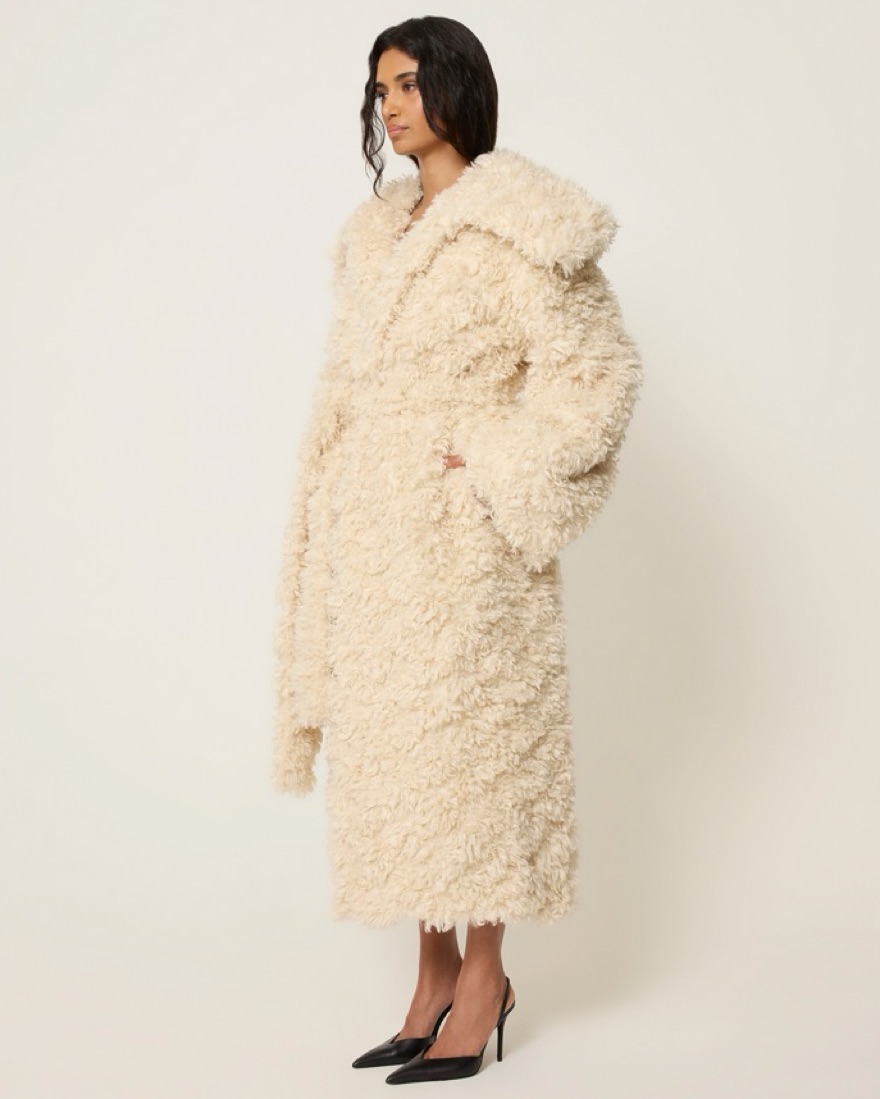 KHY Shaggy Faux Fur Oversized Coat S/M by KHY - Pickle