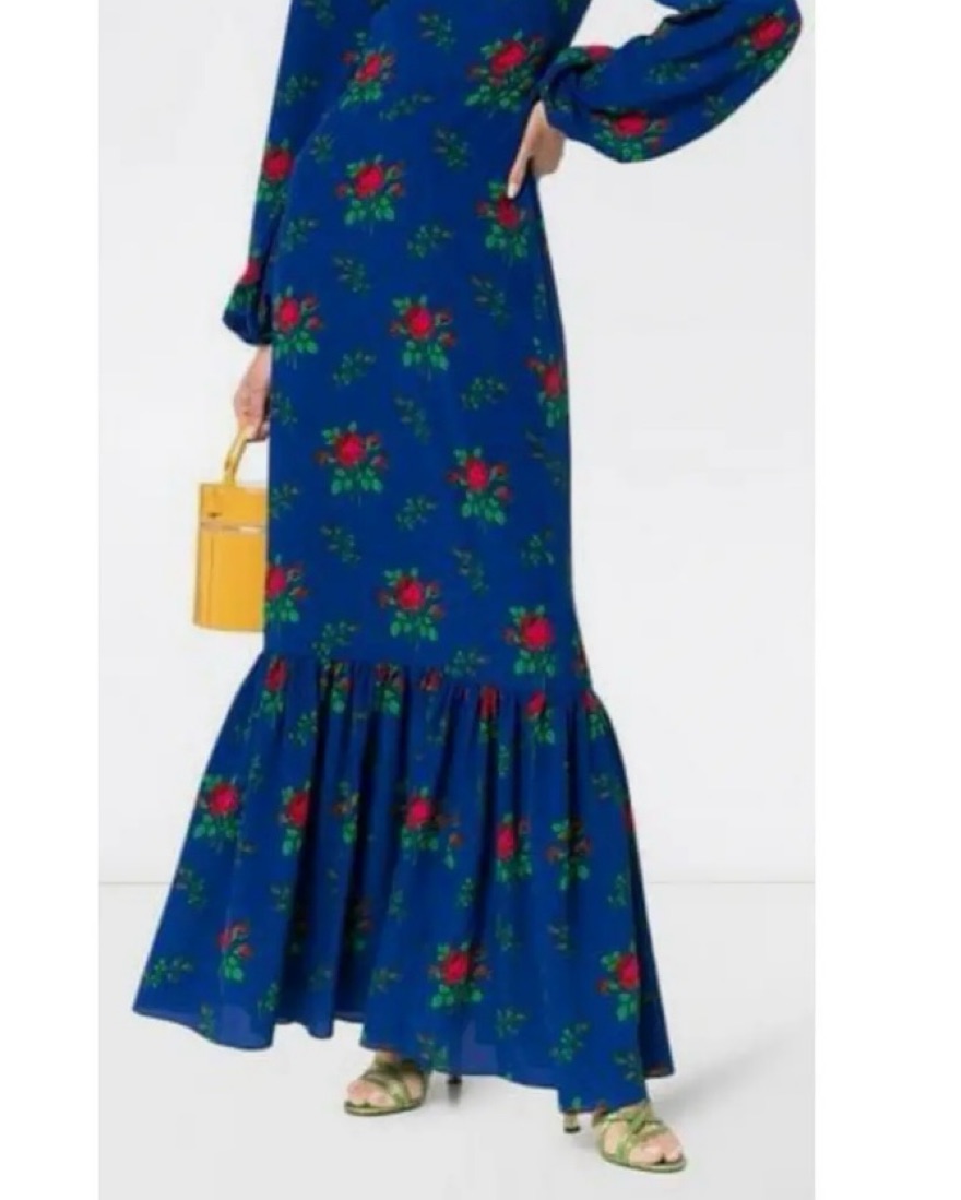 Blue Long Sleeve Floral Vampire's Wife by The Vampire's Wife - Pickle