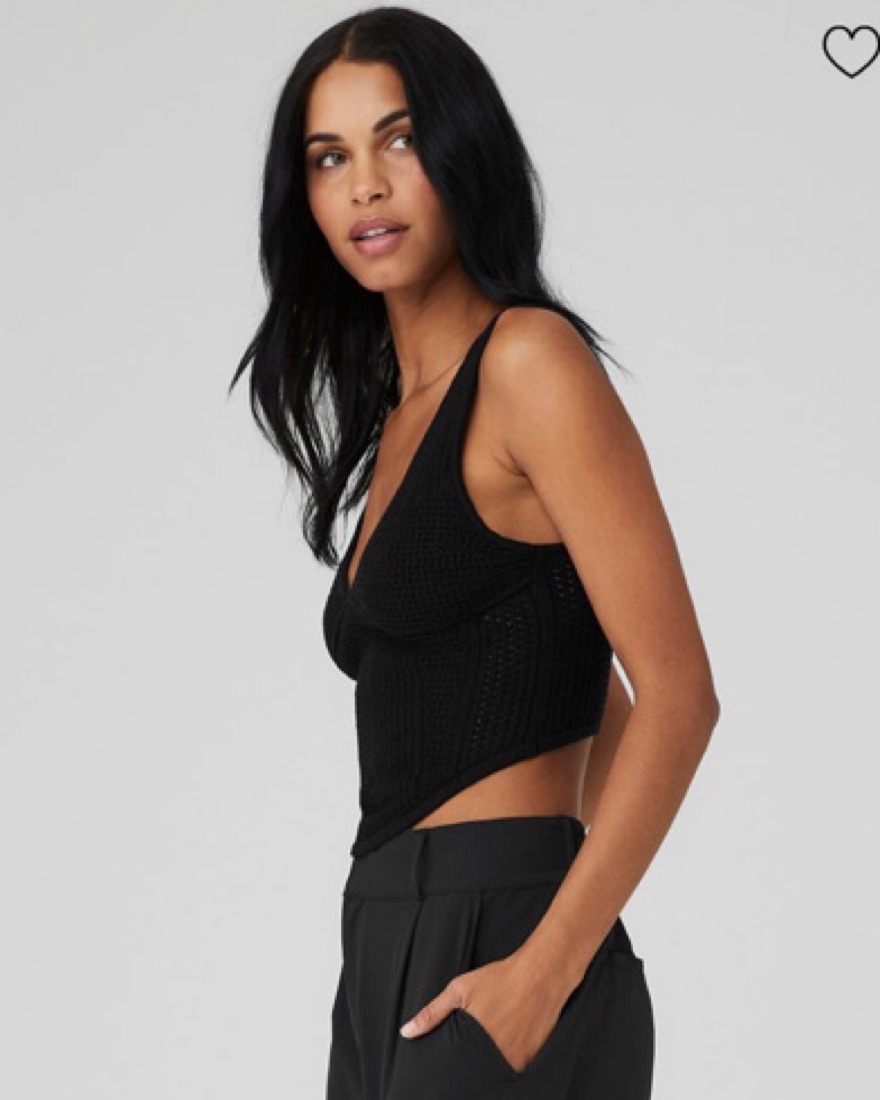 ヨガ・ピラティス ALOYOGA SHEER GLOOW TANK Sheer Cashmere Tank - Black | ALO