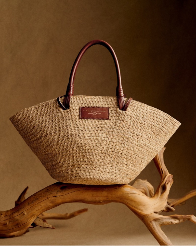 Sezane Raffia Basket Bag by Sezane - Pickle