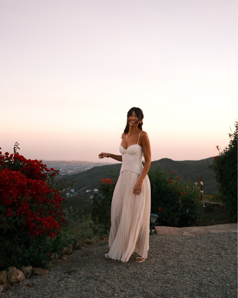 Daniella Lace Corset Pleated Maxi Dress by Fashion Nova - Pickle