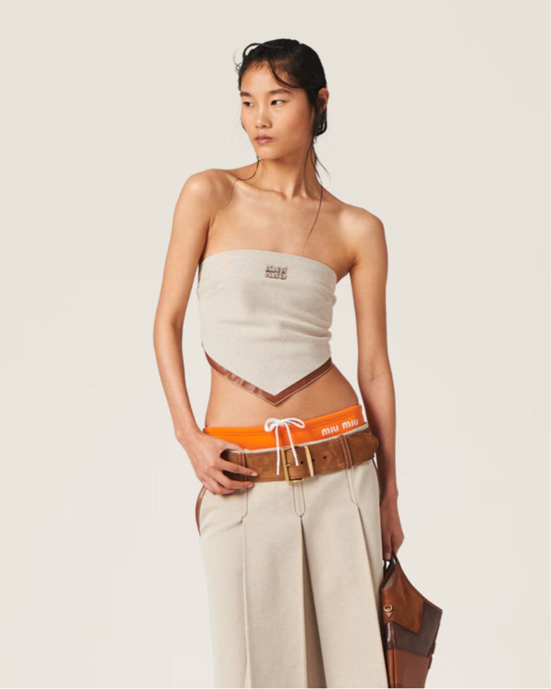 Miu Miu Canvas Top by Miu Miu - Pickle