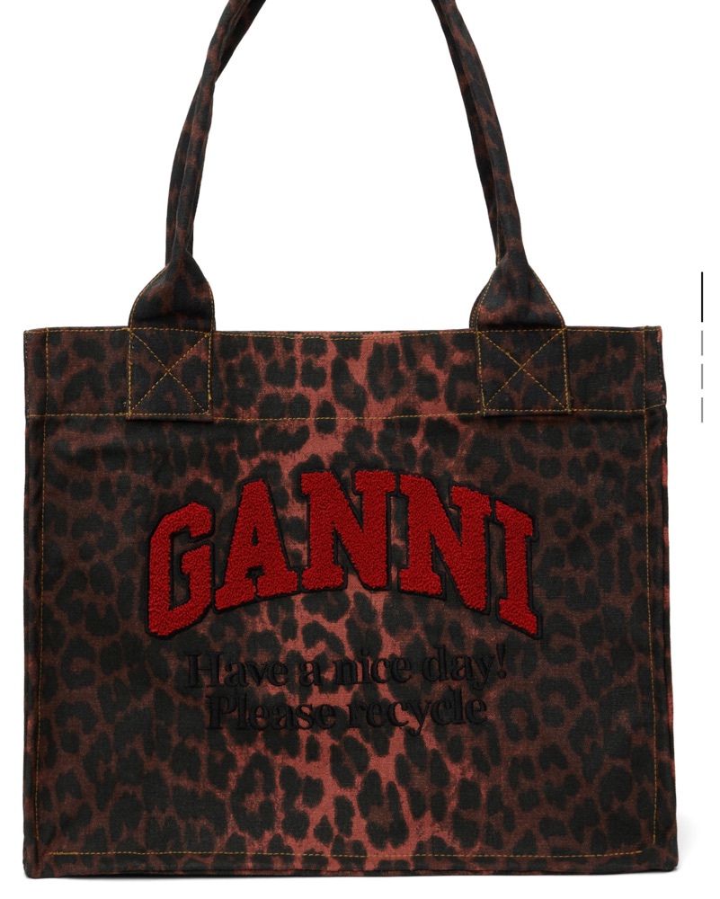 Leopard Print Ganni Tote Bag by Ganni - Pickle