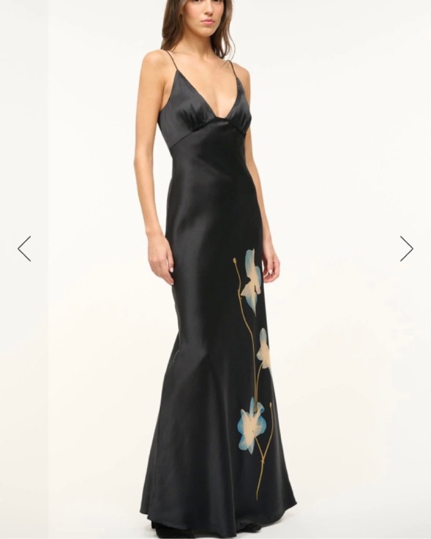 STAUD HANK SILK DRESS BOTANICAL SHADOWS by Staud - Pickle