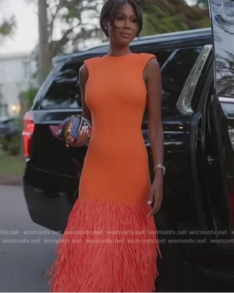 Aje Orange Rushes Fringed Midi Dress by Aje - Pickle