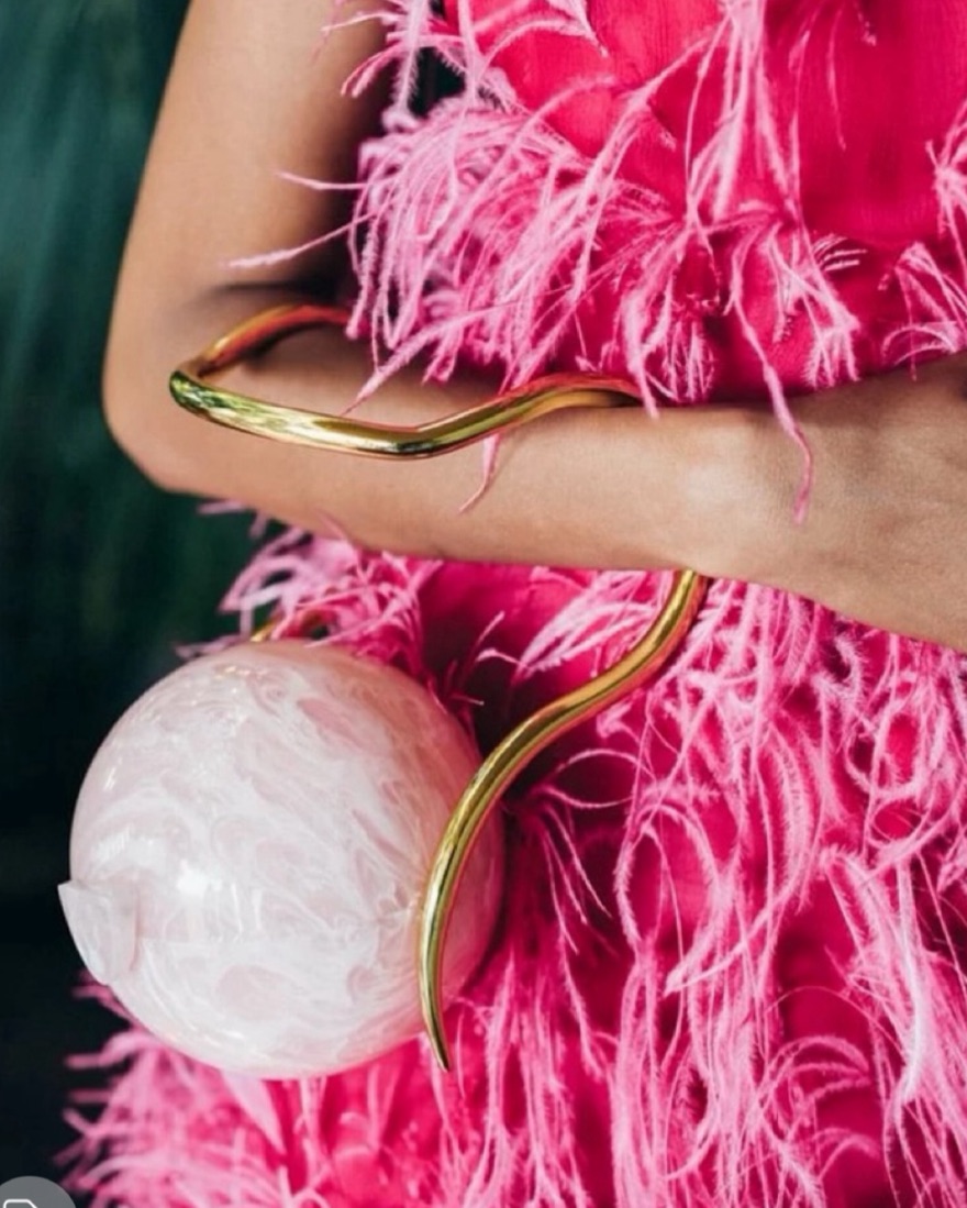 Cult Gaia Pearl Clutch Bag by Cult Gaia - Pickle