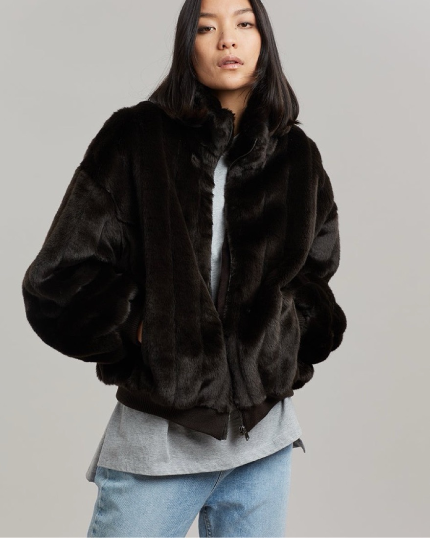 The Frankie Shop Lea Faux Fur Jacket by The Frankie Shop - Pickle