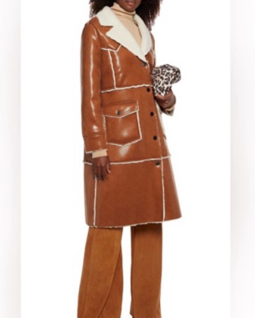 Stand Studio Adele Faux Fur Coat Tan by Stand Studio - Pickle