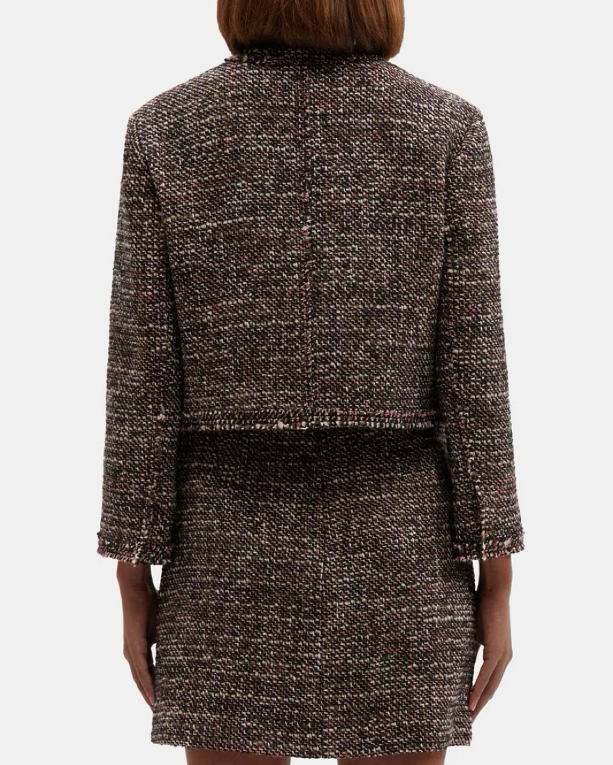 【theory luxe】Mix Tweed Marty B & Mox2 Theory cropped jacket in tweed by Theory - Pickle