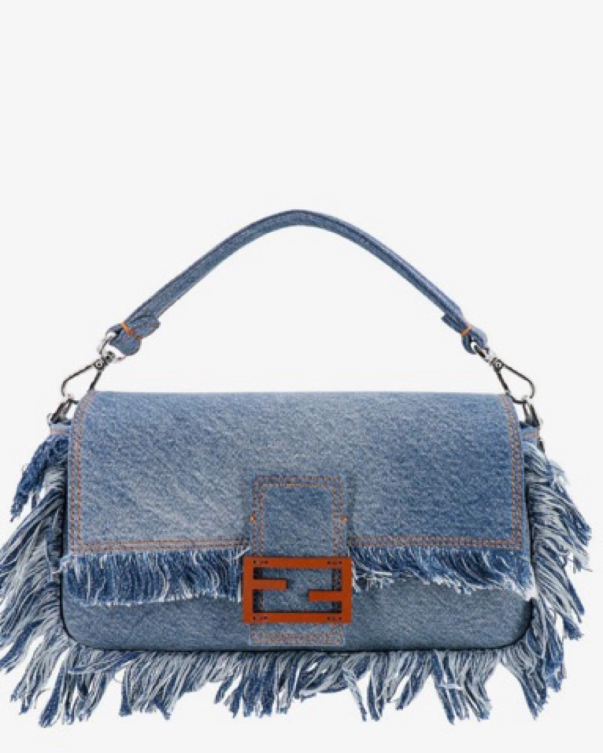 Fendi Denim Baguette Crossbody by Fendi - Pickle