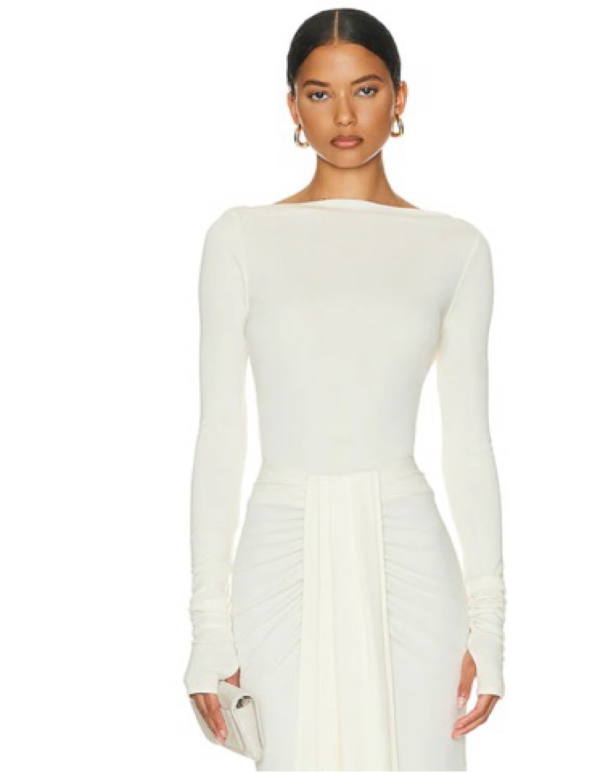 HELSA Matte Jersey Long Sleeve Top by Helsa - Pickle