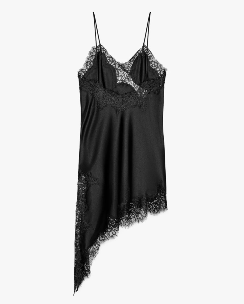 Zara Asymmetrical Black Lace Mini Dress | Pickle