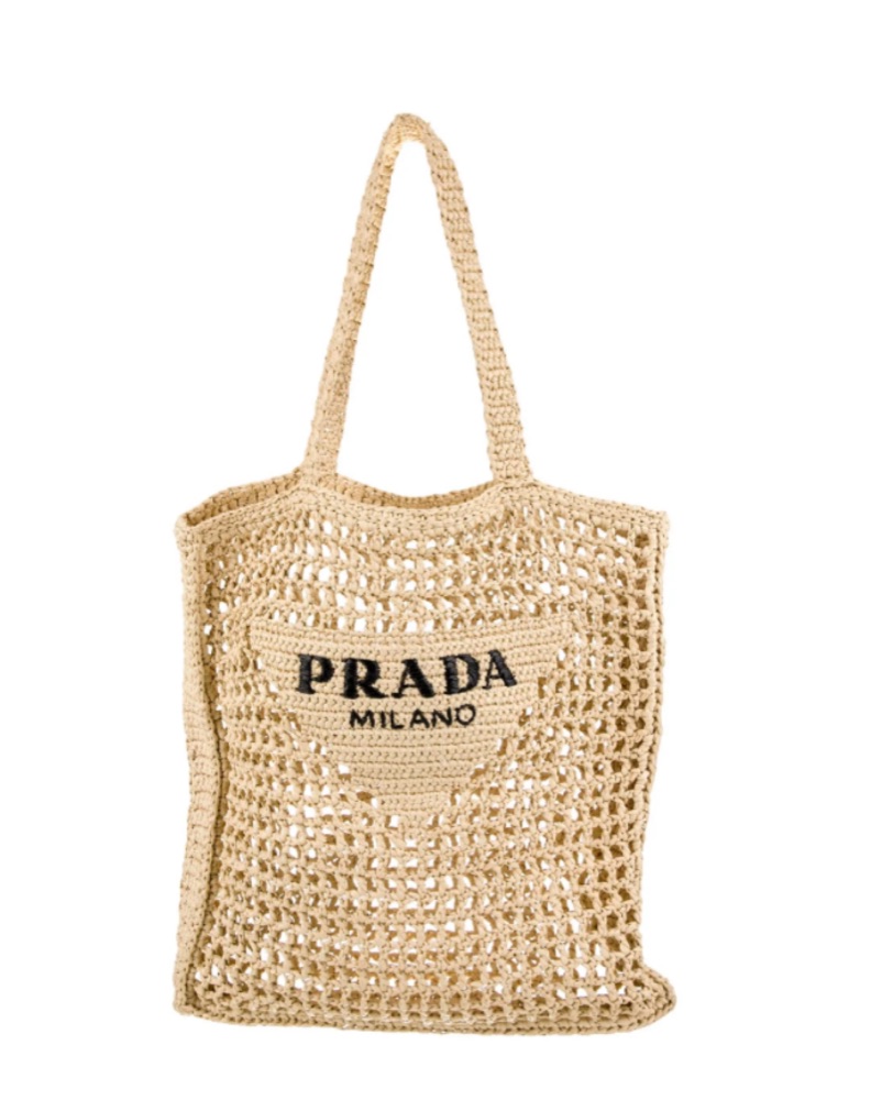 Chic Crochet Tote Bag by Prada - Pickle