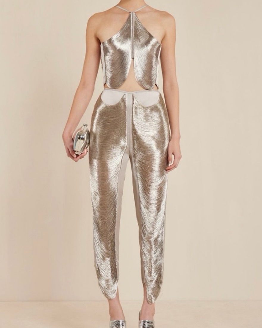 Cult Gaia Illaria Silver Metallic Pant by Cult Gaia - Pickle