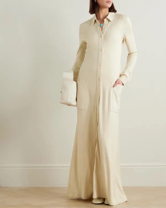 Toteme Flowing Jersey Shirt Dress Small by Toteme - Pickle