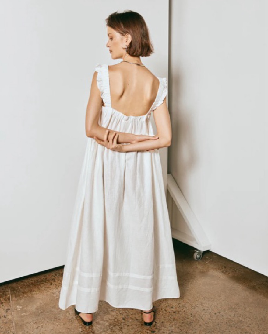 CURATE & CREATE SMOCK MAXI DRESS WHITE by Vrg Girl - Pickle