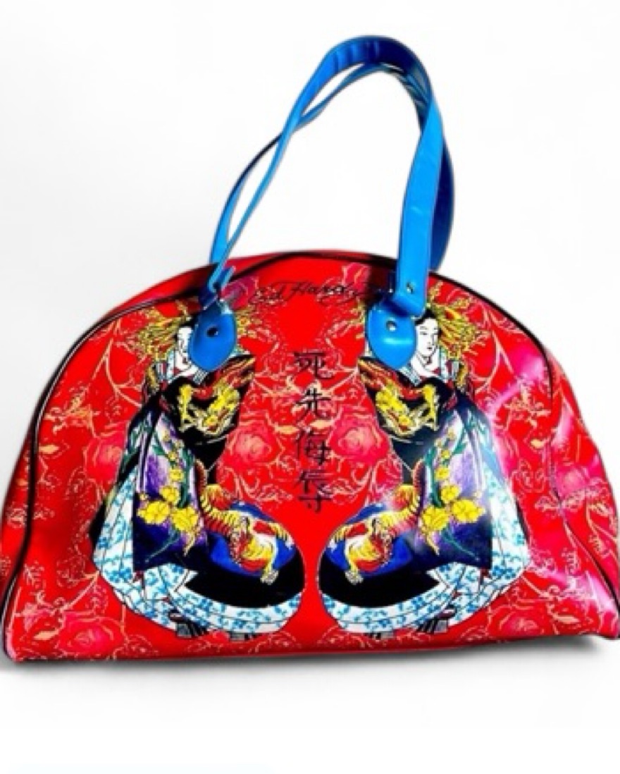 RARE* Ed Hardy Geisha Bowler Bag by Ed Hardy - Pickle