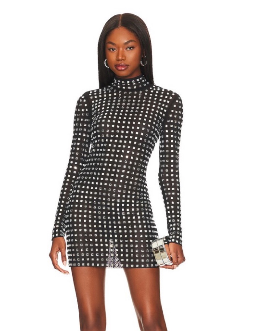 NBD Zenni Mini Dress in Black & Silver by NBD - Pickle