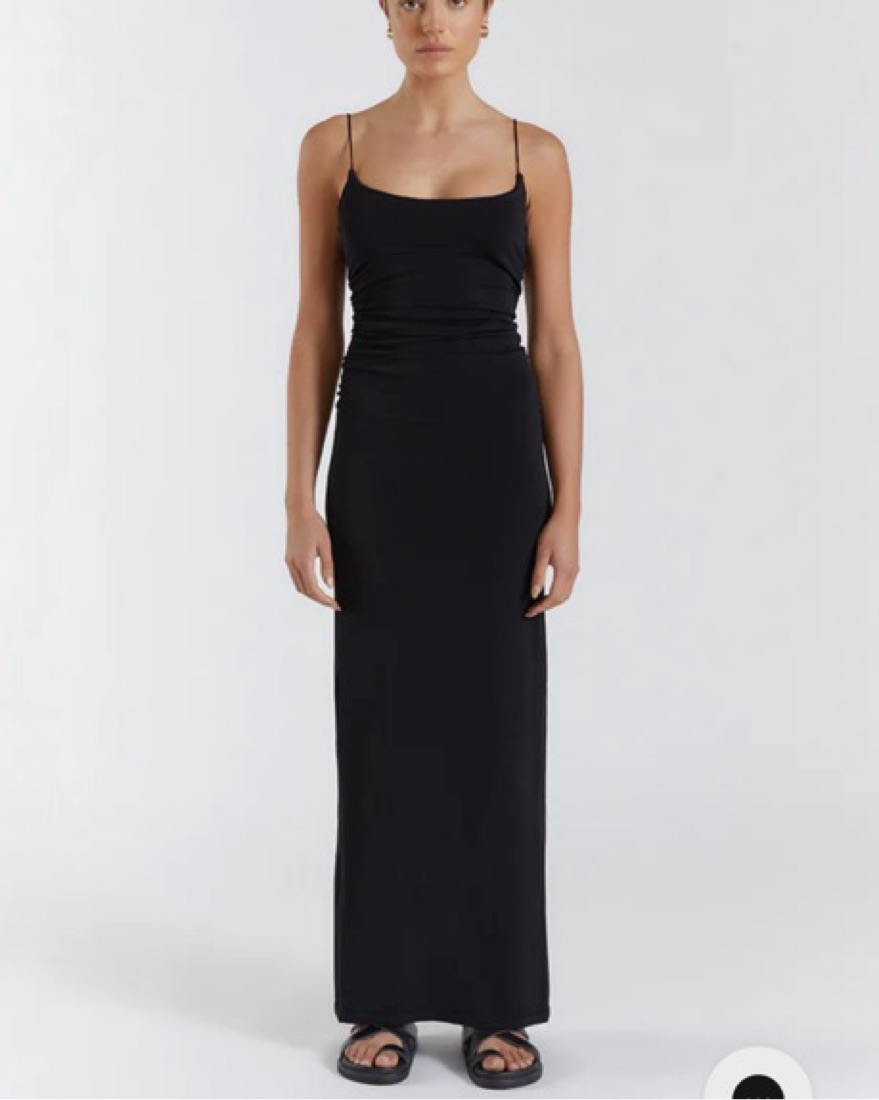 DIFFERENT IS OK Ribbed Cut-out シズニルック Dissh ROMY BLACK SCOOP KNIT MAXI DRESS by Dissh - Pickle