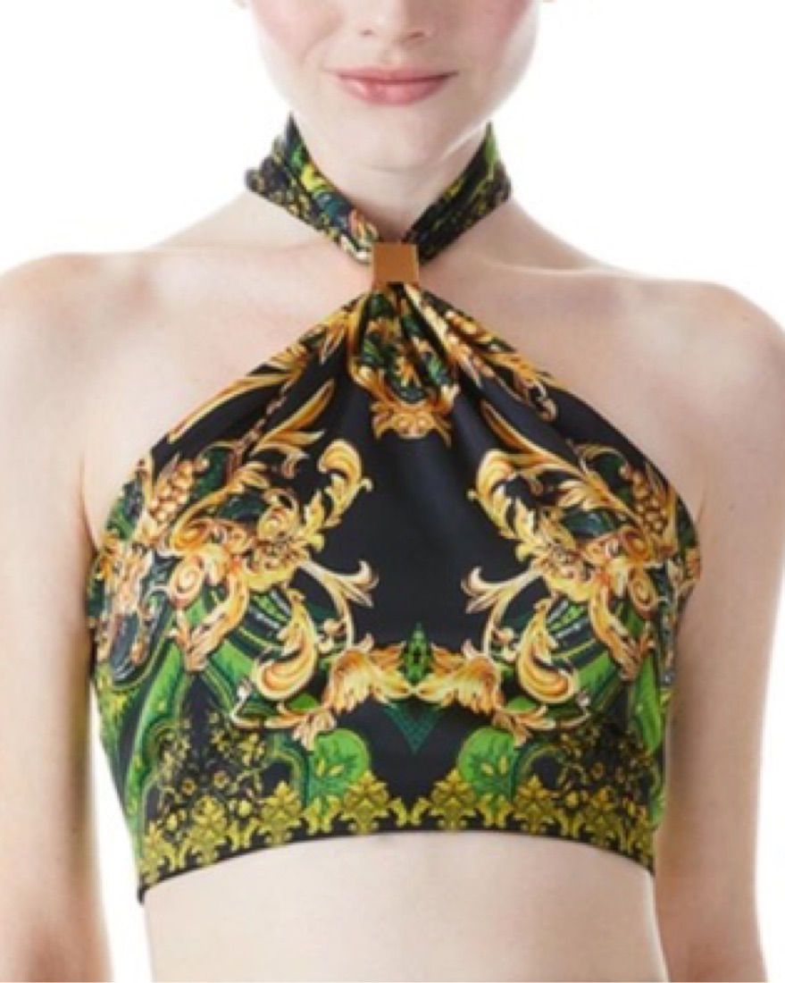 Alice + Olivia Sade Halter Neck Crop Top by Alice & Olivia - Pickle