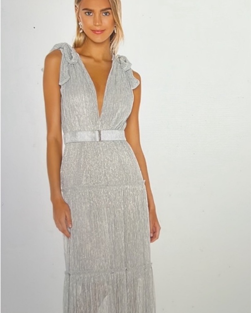 Shimmering Silver Maxi Dress by Sabina Musayev - Pickle
