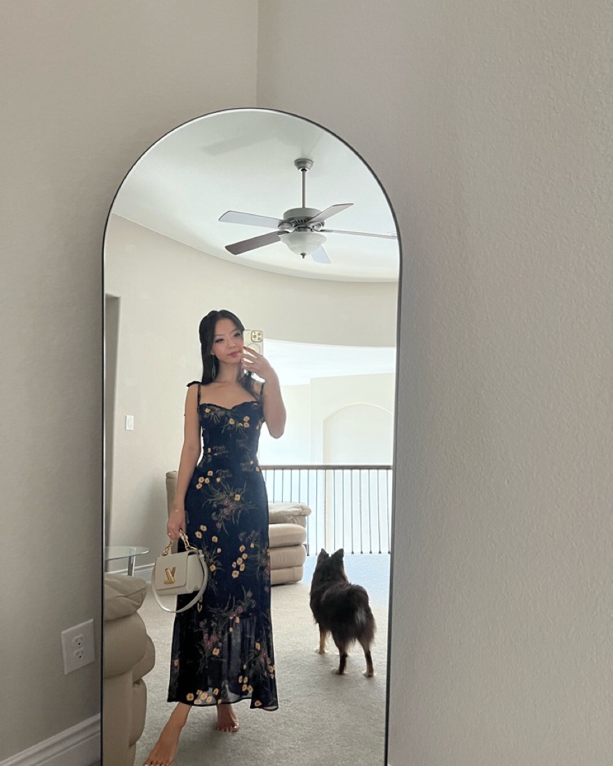 Reformation Nikita Dress In Navy Floral by Reformation - Pickle
