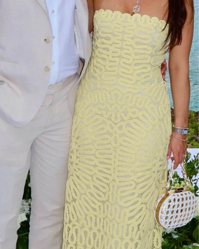 $1400 Simkhai Yellow Elise Crochet Dress by Jonathan Simkhai - Pickle