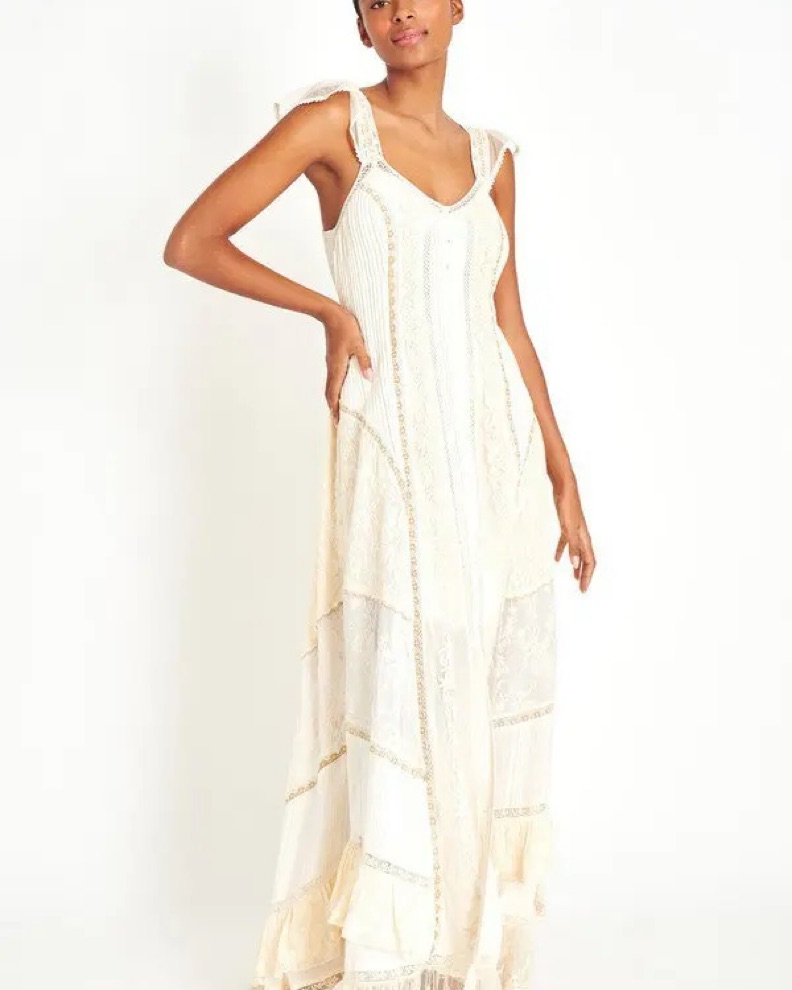 LoveShackFancy Saskia Dress by LoveShackFancy - Pickle