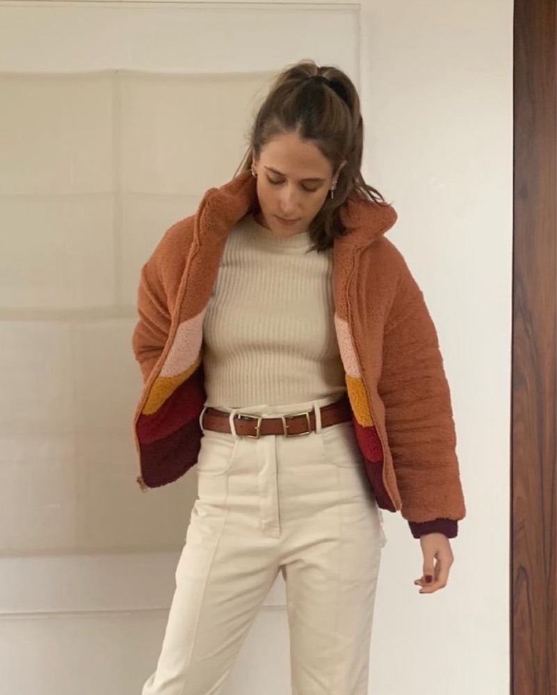 Cozy Colorblock Reversible Teddy Jacket by Unknown - Pickle